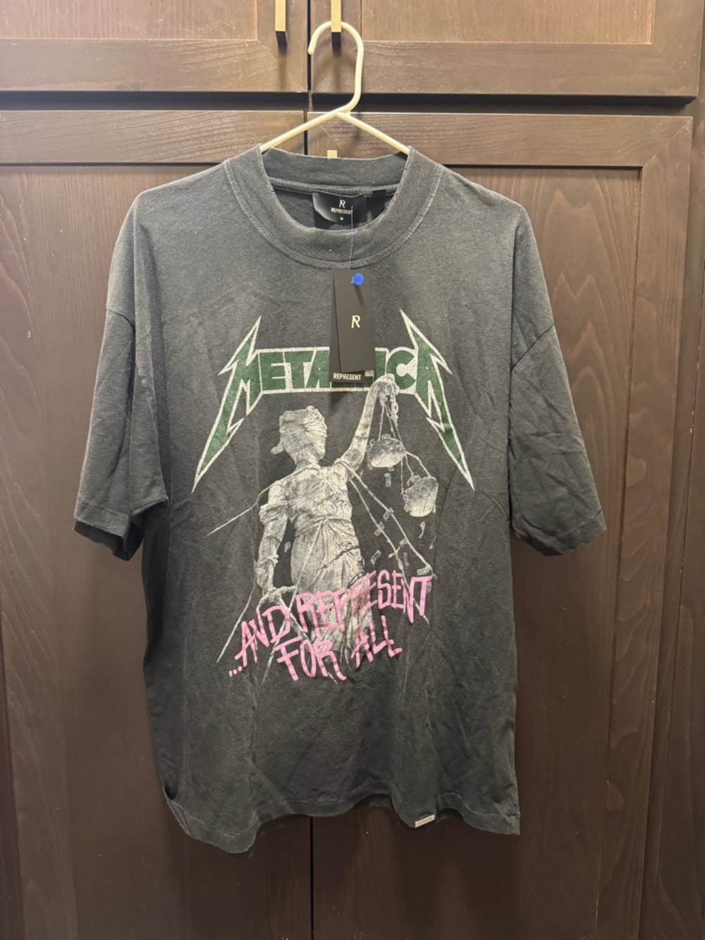 Represent Metallica Short Sleeve Boxy Graphic Tee - Black